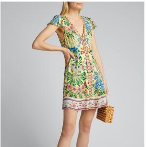 NWT Alice + Olivia Hadley Floral Mini Fit & Flare Dress in Wild Flower